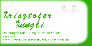 krisztofer kungli business card